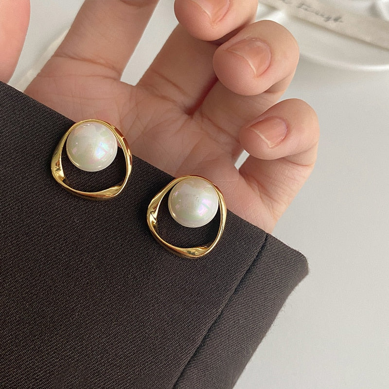 Cute Korean Earrings Heart Bling Zircon Stone Rose Gold Color Stud Earring for Women Fashion Jewelry 2025 New Gift