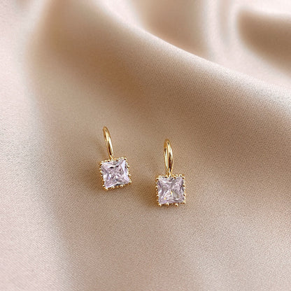 Cute Korean Earrings Heart Bling Zircon Stone Rose Gold Color Stud Earring for Women Fashion Jewelry 2025 New Gift
