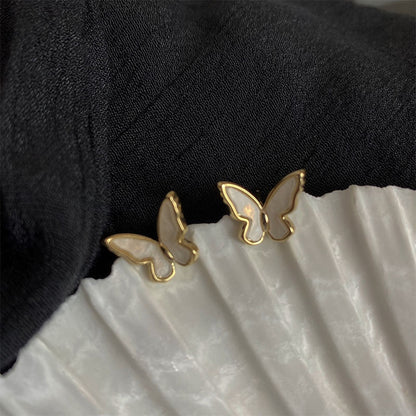 Cute Korean Earrings Heart Bling Zircon Stone Rose Gold Color Stud Earring for Women Fashion Jewelry 2025 New Gift